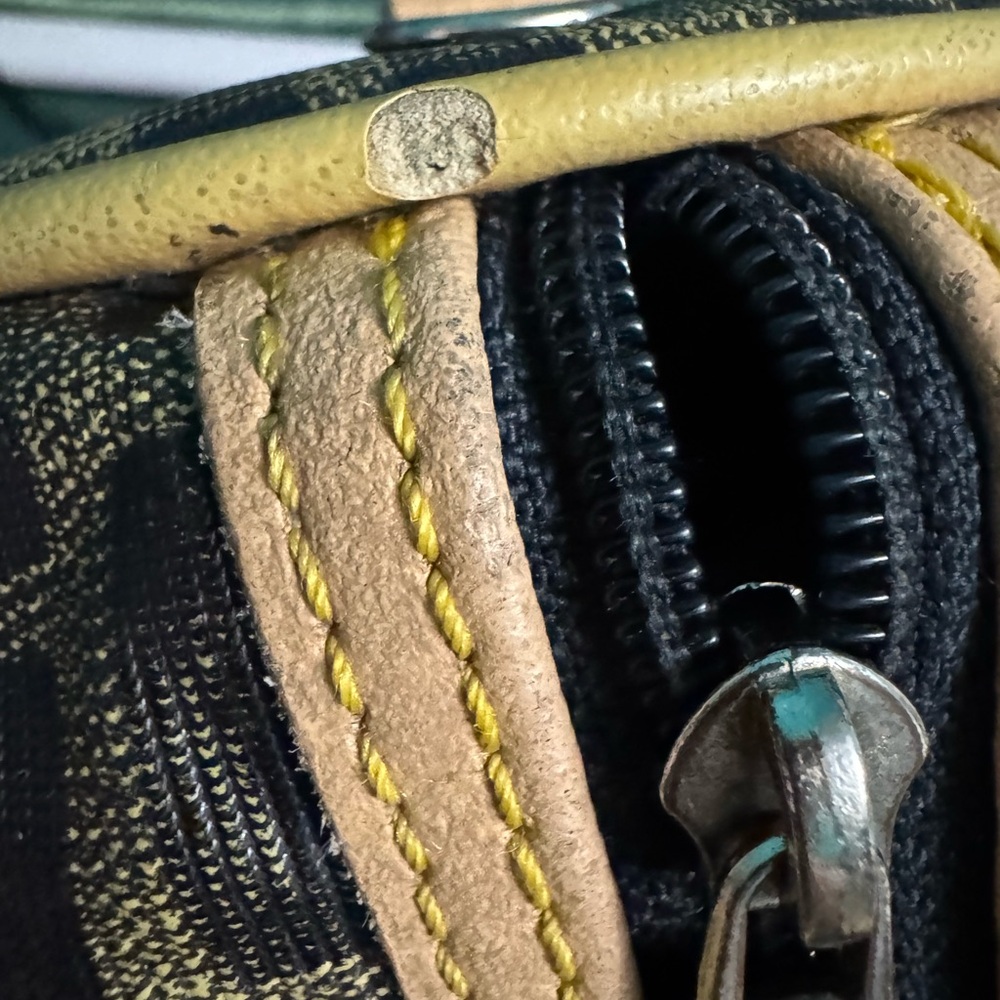 Vintage Fendi Zucca Black and Tan Bowling/Boston Bag - Picture 9 of 15